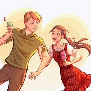 キャラクターの全身描画、個人の肖像画、書籍用アート、キャラクターデザイン、漫画スタイル、デジタルアート、セミリアリズム、キュートスタイル