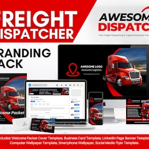 Freight Dispatcher Branding Template Pack for your truck dispatching business - Made in Canva 2023