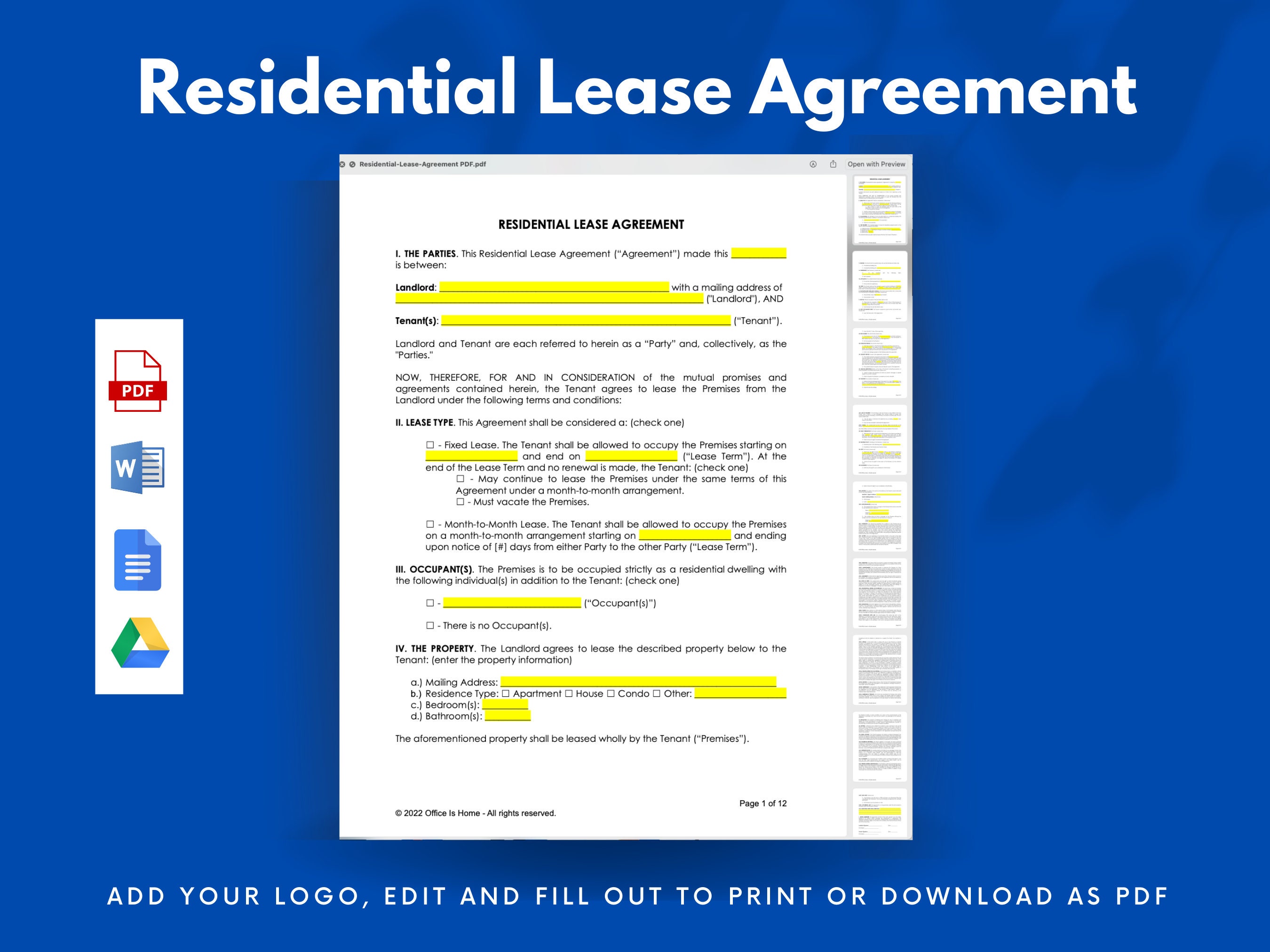 residential lease agreement 11 pages etsy
