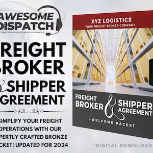 Freight Broker & Shipper Agreement - Bronze Pack - Updated for 2024