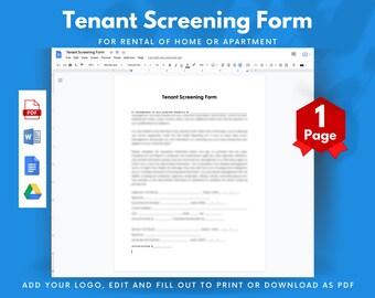 Tenant Screening Checklist Landlord Screening Checklist Landlord Form Tenant Application ...
