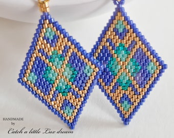Brick Stitch Earrings Diamonds
