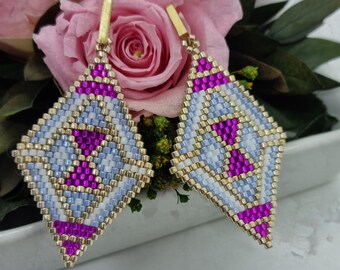 Brick Stitch Earrings Diamonds