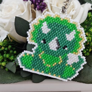 Brick Stitch Keychain Pendant - Cute Dinosaur
