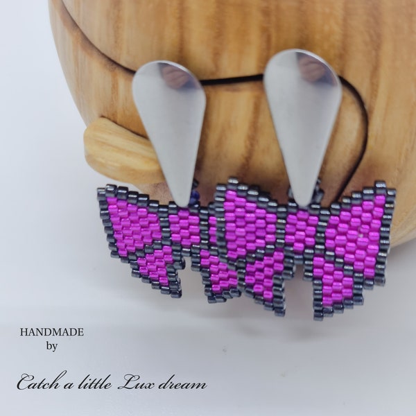 Brick-Stitch Earrings - Sweet bow tie