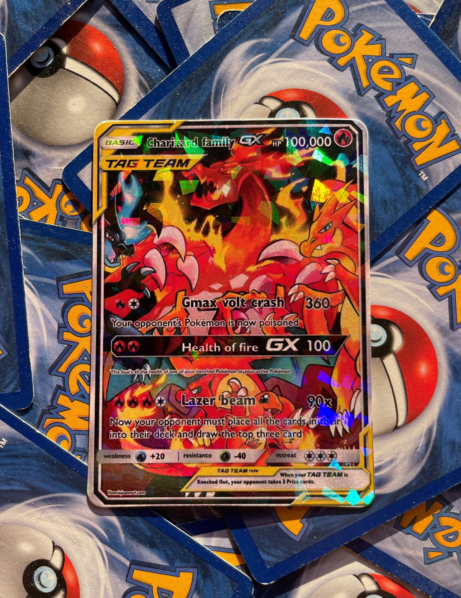 Charizard Family Pokemon Card Custom Made Etsy