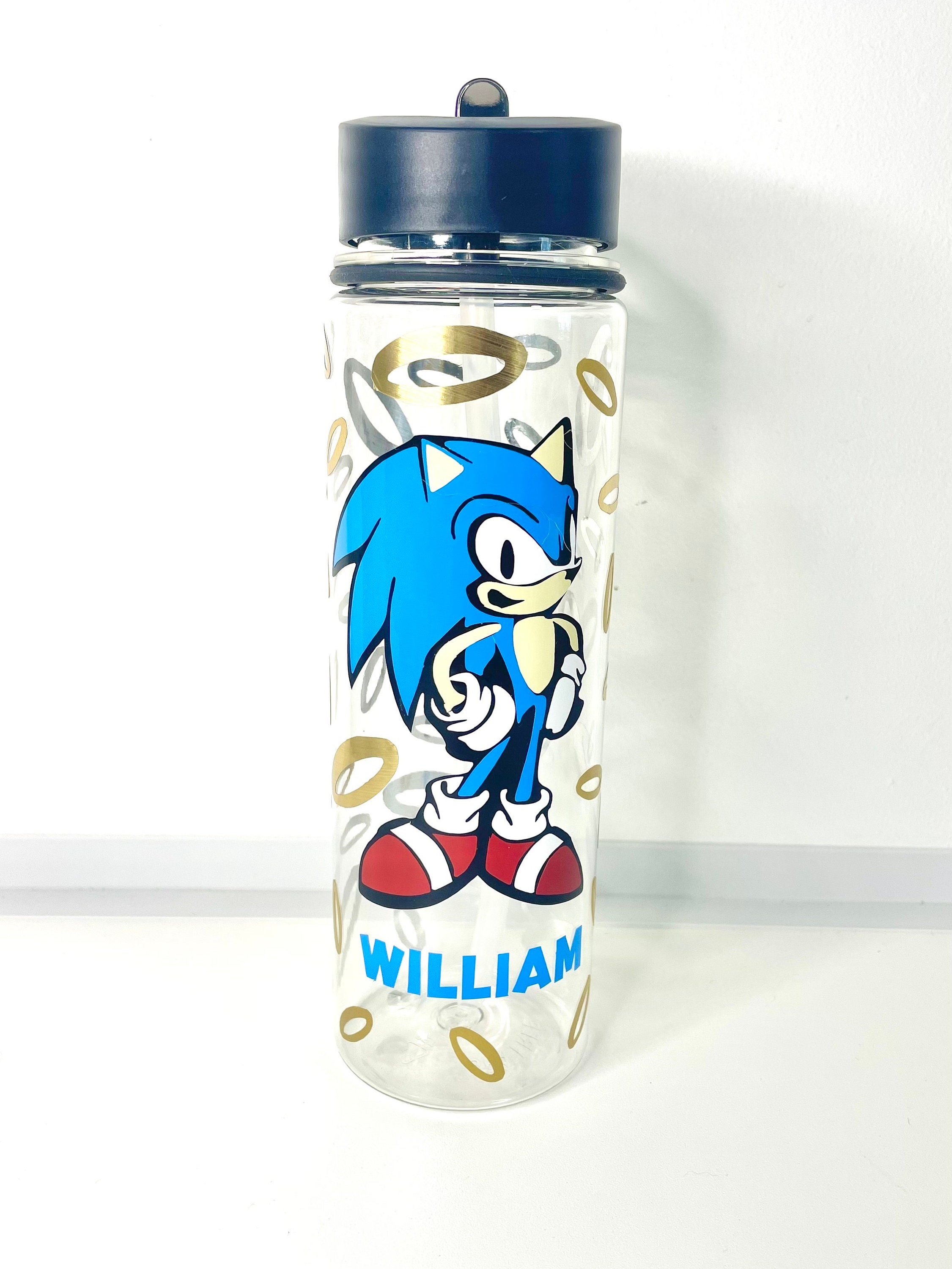 Personalised Sonic Water Bottle // Blue Hedgehog Design Water Etsy