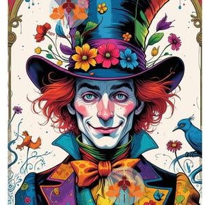 Meubeltransfers of kunstafdrukken. wrijf op.waterglijbaan.vinylsticker.kies uit 7 alice in wonderland mad hatter wit konijn verschillende maten