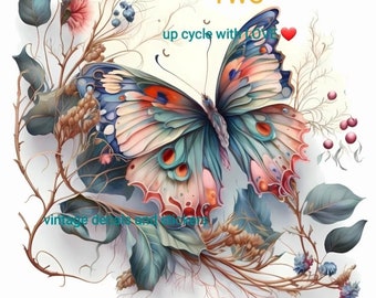 Furniture transfers rub on water slide sticker art print.water colour design whimsical butterflies choose from 4 designs blues,pinks reds