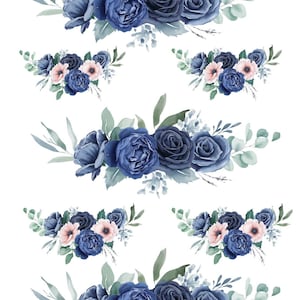 Möbel Möbel Rub on, Wasserschiebefolie Aufkleber, botanische Vintage Blumen gelb blau rosa Pfirsich. aus 6 designs wählbar.verschiedene größen