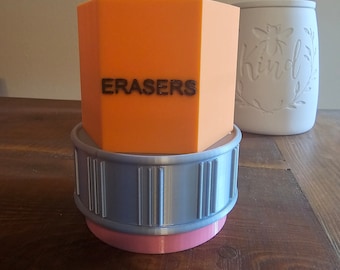 Eraser Pal, Orange Eraser Storage Container, Made in USA