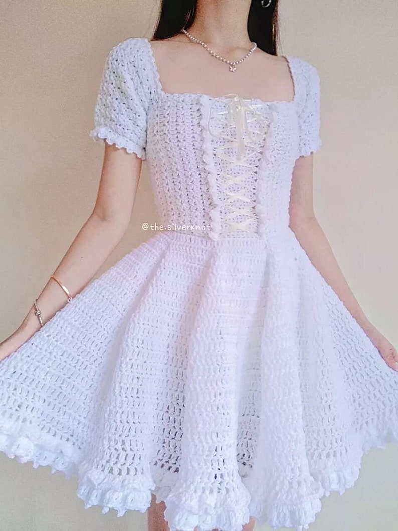 Charlotte Corset Dress Crochet Written Pattern image 1