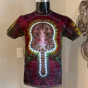 Adult Medium Dark Rainbow Mushroom Tie Dye  T-Shirt