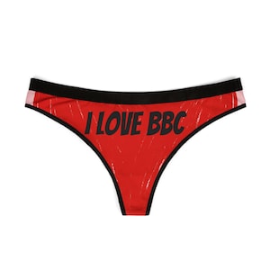 Women&#39;s Thongs, Hotwife Queen Of Spades, Naughty BBC Lover Panties, Sexy Cuckoldress Lingerie, Interracial Fetish Underwear, Adult Gift