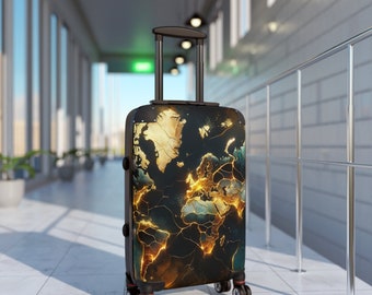 Golden Map Suitcase