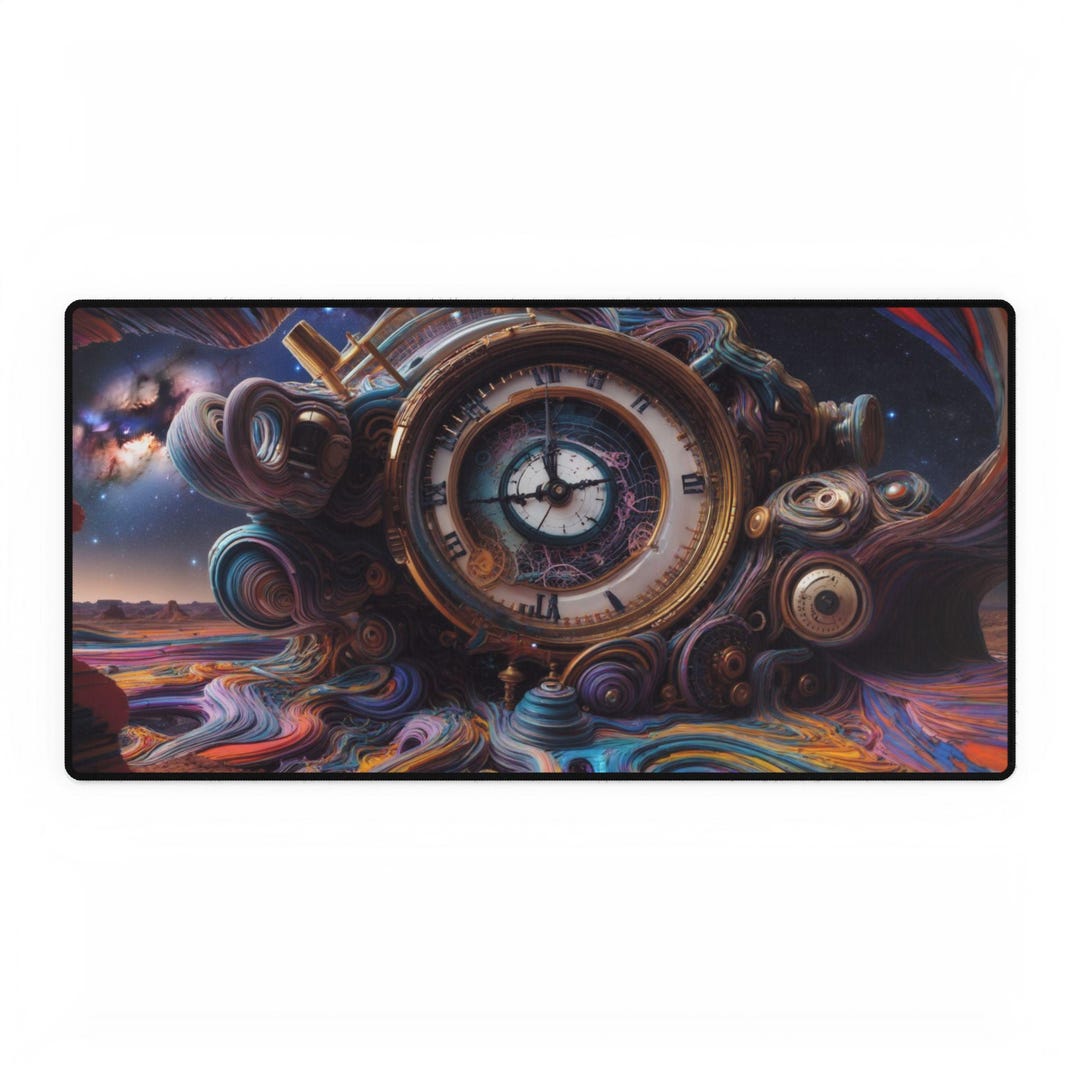 Time Machine Desk Mat: Colorful Office Decor, Gaming Mouse Pad - Etsy