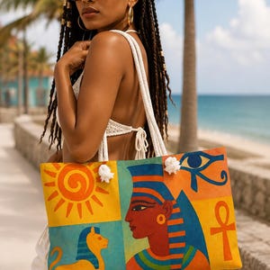 Egyptian Flavor Weekender Bag - Ancient Egypt Print, Nile River Travel Duffel, Pharaoh Inspired Tote, Hieroglyphic Weekend Bag, Cleopatra