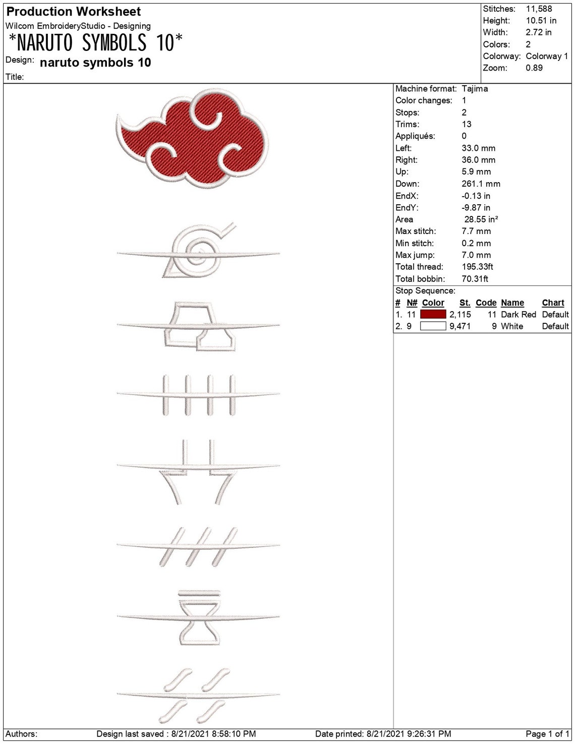 Anime Embroidery Design File Machine Embroidery 4 Size Format Etsy