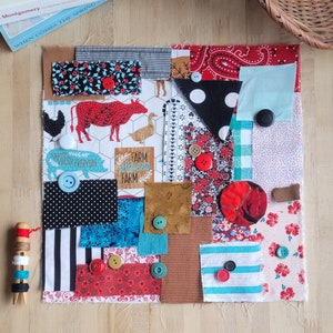 Slow Stitch Kit - {Farm Fresh} - Mindful Sewing, Fabric Bundle, Slow Stitch Sewing Kit, Fabric Scrap Pack, Gifts for Her, Vintage Fabric Kit