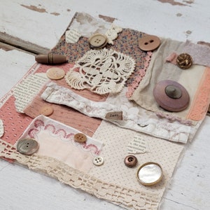 Kit de costura lenta - {Love} - Costura consciente, Mercería, Costura con retazos de tela, Lote de telas, Diario basura, Kit de costura, Paquete de telas, Tela