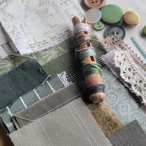 November Slow Stitch Kit - {Repose} - Mindful Sewing, Scrap Sewing, Fabric Bundle, Sewing Kit, Slow Stitch of the Month, Haberdashery