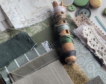 November Slow Stitch Kit - {Repose} - Mindful Sewing, Scrap Sewing, Fabric Bundle, Sewing Kit, Slow Stitch of the Month, Haberdashery