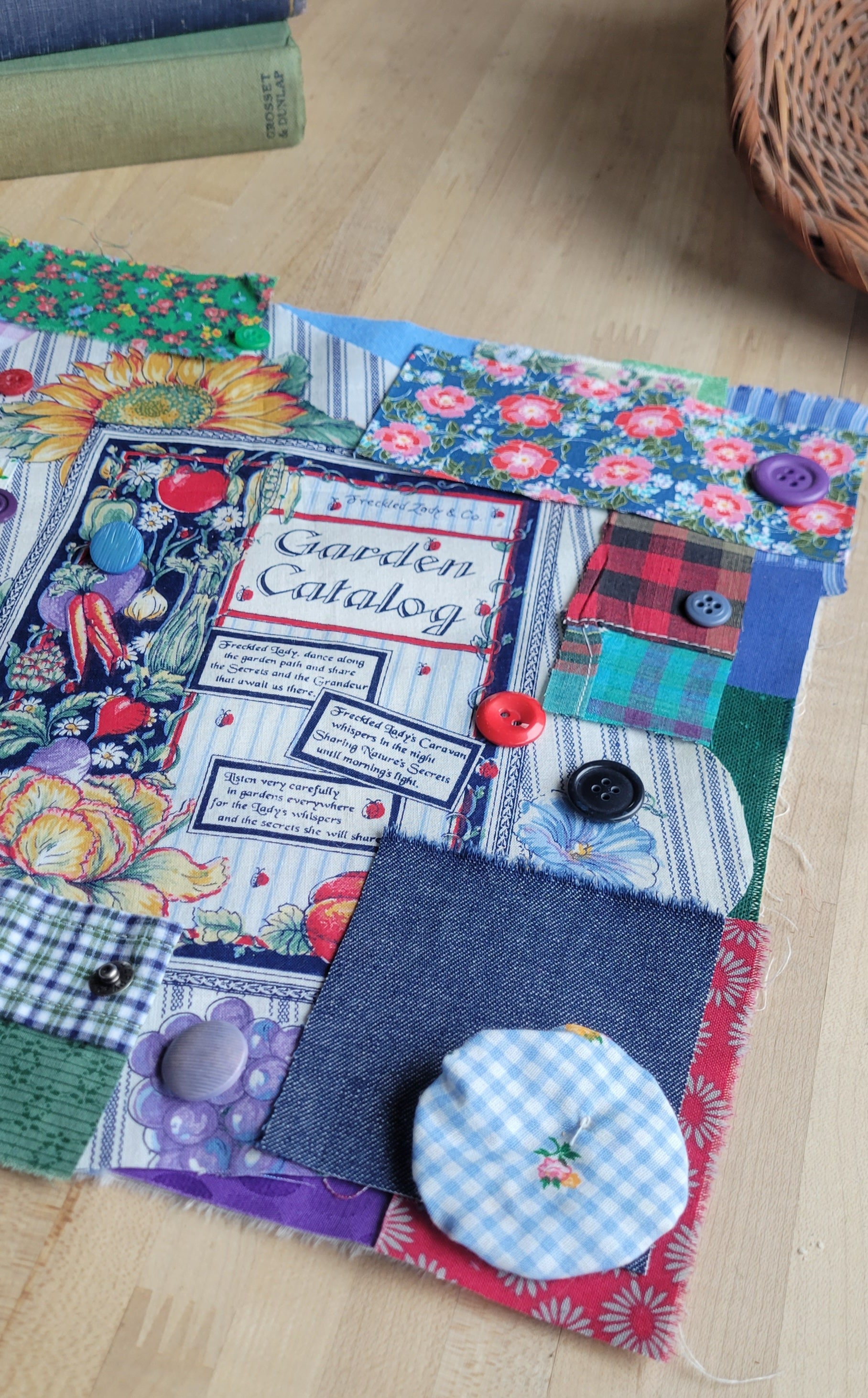 Slow Stitch Kit garden Mindful Sewing, Fabric Bundle, Slow Stitch Sewing Kit, Fabric Scrap Pack