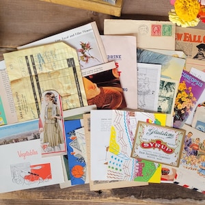 Paquete de Ephemera - {Vintage} - Suministros de diario basura, Suministros de Scrapbooking, Papel de Scrapbook, Técnica mixta, Papel vintage, Ephemera vintage