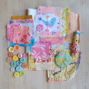 June Slow Stitch Kit - {Solstice} - Mindful Sewing, Scrap Sewing, Fabric Bundle, Sewing Kit, Slow Stitch of the Month, Fabric