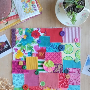 July Slow Stitch Kit - {Jubilee} - Mindful Sewing, Scrap Sewing, Fabric Bundle, Sewing Kit, Slow Stitch of the Month, Summer Fabric