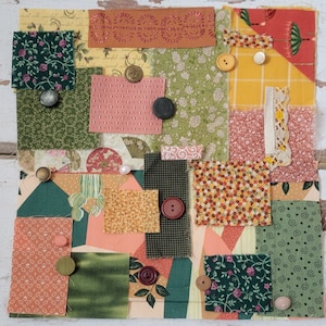 Slow Stitch Kit - {Retro} - Mindful Naaien, Fournituren, Stof Schroot Naaien, Stof Bundel, Junk Journal, Naaien Kit, Stof Schroot Pack