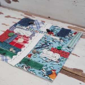 Slow Stitch Kit - {Winter Birds} - Mindful Sewing, Scrap Sewing, Haberdashery, Fabric Bundle, Junk Journal, Sewing Kit, Fabric Scrap Pack
