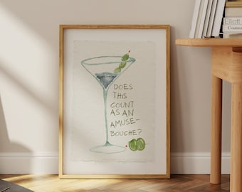 Martini Print, Bar Cart Art, Cocktail Poster, Printable Wall Art