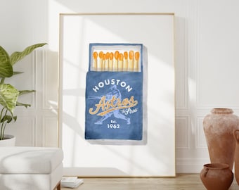 Matchbox Art Print, Digital Download, Houston Astros Art Print