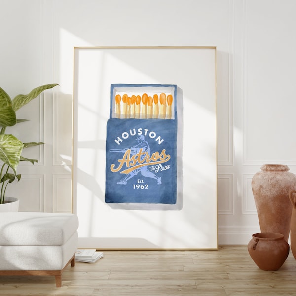 Matchbox Art Print, Digital Download, Houston Astros Art Print