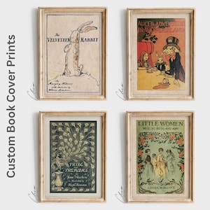 Couverture de livre personnalisée Impression d'art NUMÉRIQUE | Cadeau livresques pour les amateurs de livres et les rats de bibliothèque | vintage numérique imprimable | Livres classiques pour enfants