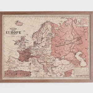 Vintage kaart van Europa afbeelding afdrukken | Antieke wanddecoratie | Oude wereldkaart | Historische wereldbol | Directe digitale downloads