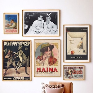 Conjunto de carteles de Friends, carteles de estilo retro, impresiones de arte de pared del apartamento de Monica, carteles imprimibles vintage, decoración de pared inspirada en programas de televisión famosos