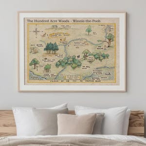 Hundred Acre Woods Map PHYSICAL Poster | Vintage Winnie the Pooh Artwork | Classic Storybook Nursery Decor | Literary Wall Art | Book Prints image 5