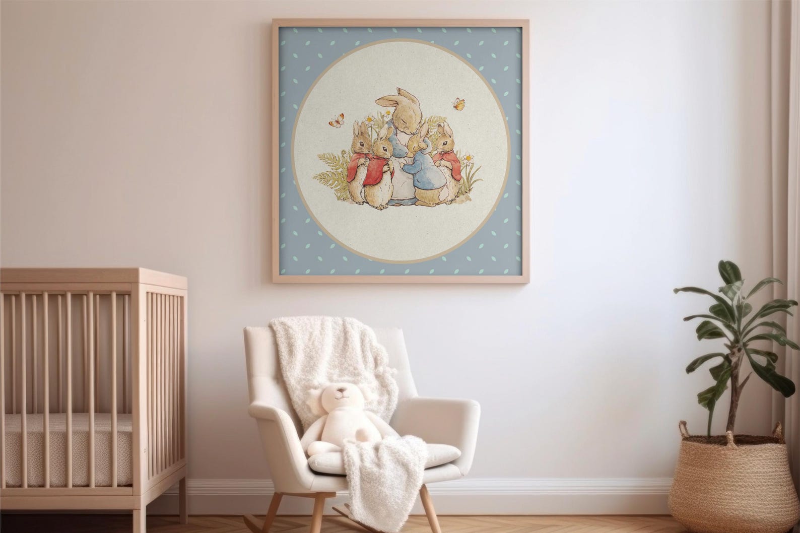 Cute Peter Rabbit Family Hug Illustration Digital Print | Vintage ...