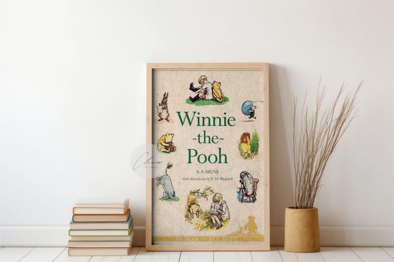 Cute Vintage Winnie the Pooh PHYSICAL Poster | Classic Nursery Wall ...