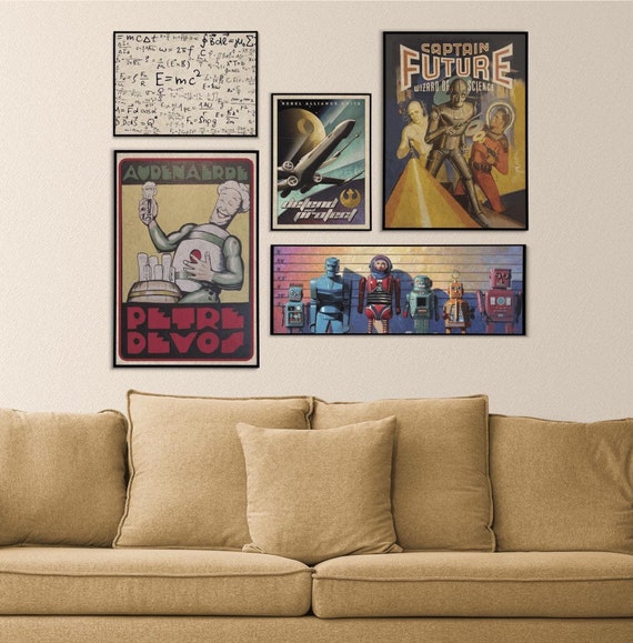 Retro Big Bang Theory Poster Set, Big Bang Apartment Wall Art