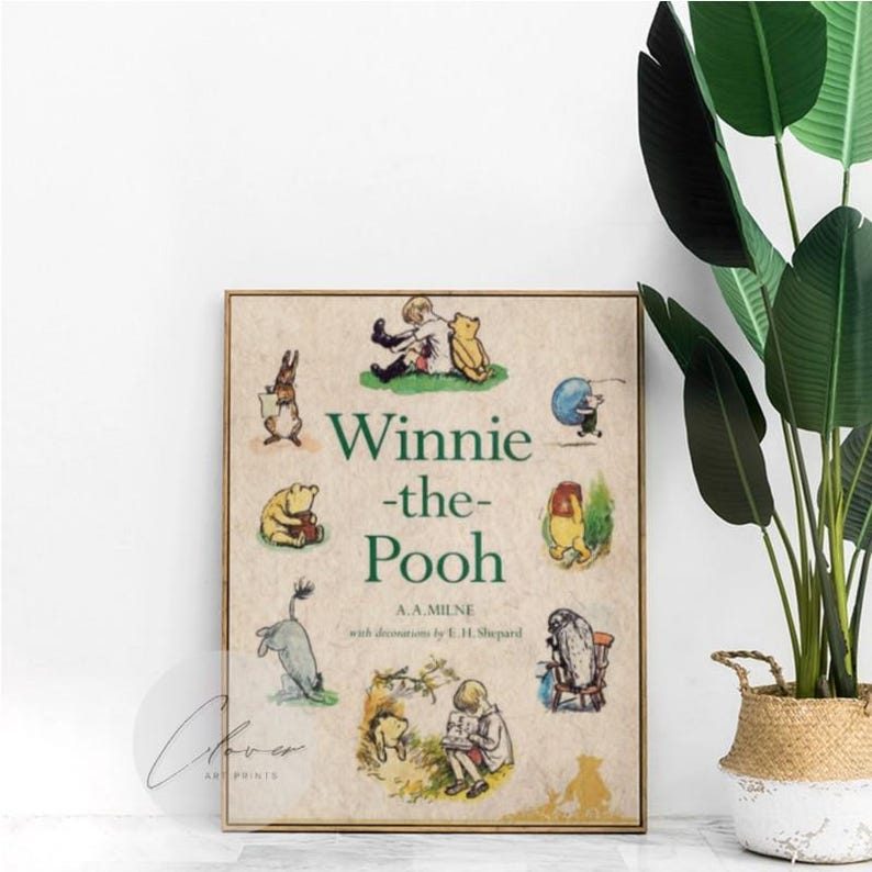 Cute Vintage Winnie the Pooh PHYSICAL Poster | Classic Nursery Wall ...