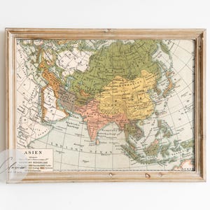 Vintage Karte von Asien Kunstdruck - Antike Historische Atlas Dekor - Alte Welt Geographie Karte Poster für Reise- & Geschichtsliebhaber - Retro Wandkunst