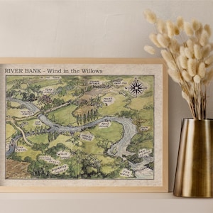 The River Bank Illustrative Map From the Wind in the Willows Digital ...
