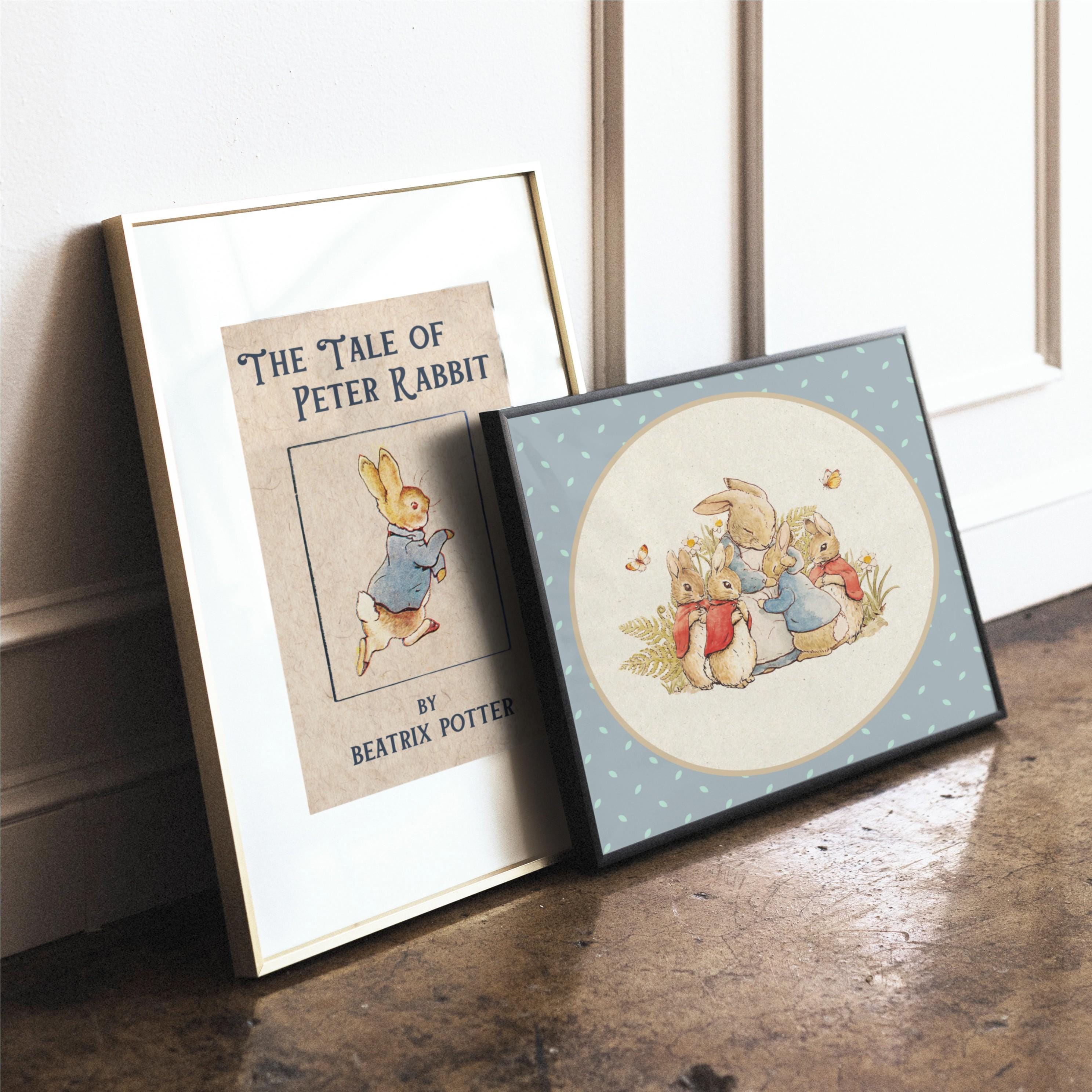 Cute Peter Rabbit Family Hug Illustration Digital Print | Vintage ...