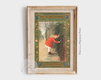 The Secret Garden Book Cover PHYSICAL Poster | Bookish Gift for Book Lovers and Bookworm | Vintage Digital Printable | Kids Room Wall Decor