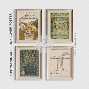 Custom Book Cover PHYSICAL Poster for Bookworms | Personalized Literary Gift for Book Lovers | Vintage Bookish Art for Library Wall Decor