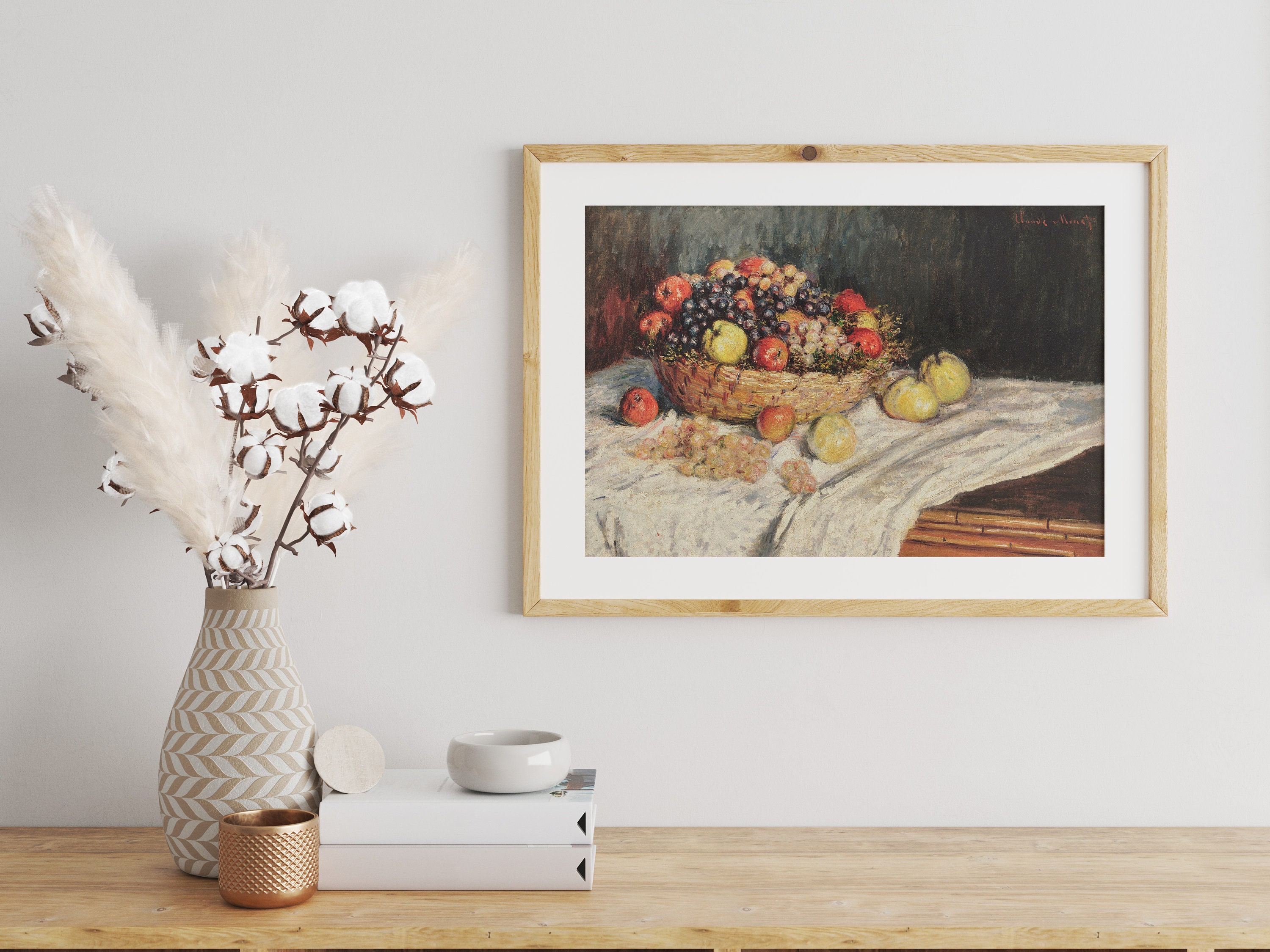 ヴィンテージフルーツバスケットの絵画｜静物画のファインアート