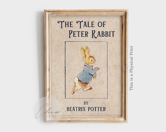 The Tale of Peter Rabbit Book Cover PHYSICAL Poster | Bookish Gift for Book Lovers and Bookworm | Vintage Style Classic Kids Books